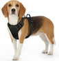 Eagloo Dog Harness Small Sized Dog, No Pull Service Vest with Reflective Strips and Control Handle, Adjustable and Comfortable for Easy Walking, No Choke Pet Harness with 2 Metal Rings, Black, S