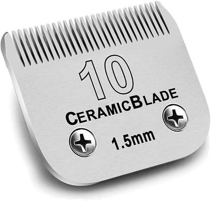 1Pack 10 Blade Dog Groomg Blades Compatible with Pet Clipper/Oster A5/Wahl KM Series Dog Clipper,Ceramic Blade & Stainless Steel Blade