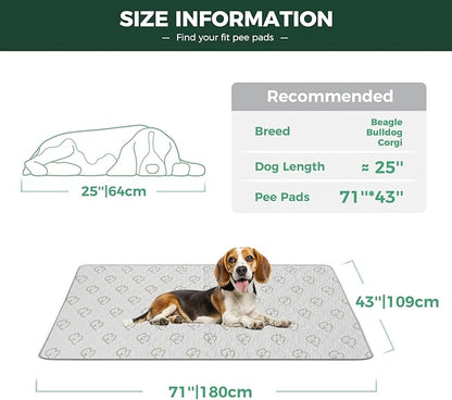 FXW Washable Pee Pads for Dogs, Puppy Pads with Super Absorbent, Specifically Designed for FXW Rollick/Homeplus 32/40/45inch 6 Panels Dog Playpen, 71" × 43" Rectangle, Khaki, 1 Pack