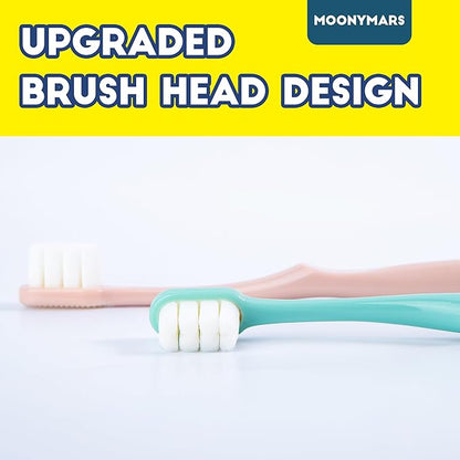 Dog Toothbrush Kit 2 Pack, Ultra Soft Pet Tooth Brush for Medium to Large Dogs & Cats, Animal Teeth Brushing Kit for Easy Dental Cleaning, 2 Pcs, Green