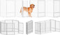 Full Metal Freestanding Dog Gate with Door, 32''Height Foldable Pet Dog Fence for Indoor & Outdoor, 8 Panels Extra Wide Free Standing TallDog Gates for Doorways,House,Stairs,Porch,Deck,Yard