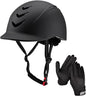 Equestrian Set - Helmet and Gloves for Horseback Riding and Training - Horse Riding Safety Gear Helmets Equestrian Equi-Pro Gear Gloves for Women, Man