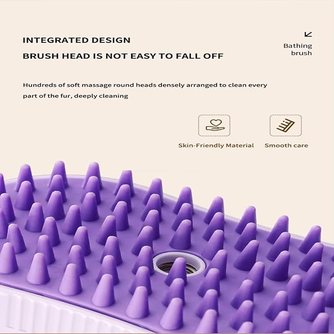 4 in 1 Cat Steam Brush Rechargeable pet spray comb Steam Brush for Cats and Dogs, Massage, Cleaning, Shedding & Combing Multifunctional Hair Removal Anti Static Grooming Tool for home (Purple)