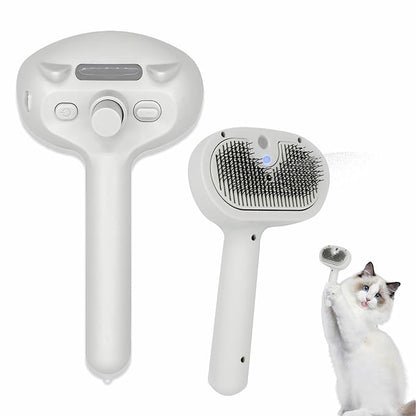 4 in 1 Cat Steam Brush, Self Cleaning Steamy Pet Brush, Anti Static Pet Spray Hair Removal Comb for Removes Loose Hair and Reduces Shedding