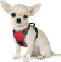 Eagloo Small Dog Harness No Pull, Service Vest with Reflective Strips and Control Handle, Adjustable and Comfortable for Easy Walking, No Choke Pet Harness with 2 Metal Rings, Red, XS