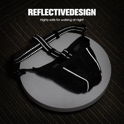 Dog Muzzle, Mesh Soft Muzzle for Small Medium Large Sized Dogs, Breathable Adjustable Puppy Muzzles for Scavenging Biting Licking and Chewing, Allows Panting and Drinking (Reflective Mesh, M)