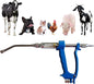 10ML Veterinary Metal Feeding Gun, Continuous Drench Gun Dosing Device Veterinary Adjustable Medicine Dispenser Husbandry Autonomous Feeding Tool, for Pig Cow, Sheep, Horse (Blue, 10ML No Bottle)