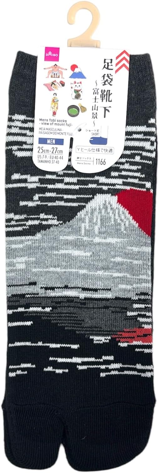 Japan Style Tabi Socks for Split Toe, Comfortable Tabi Toe Socks for Unisex Mt. Fuji, Lucky Cat, Sushi, Sumo, Ukiyoe, Hokusai
