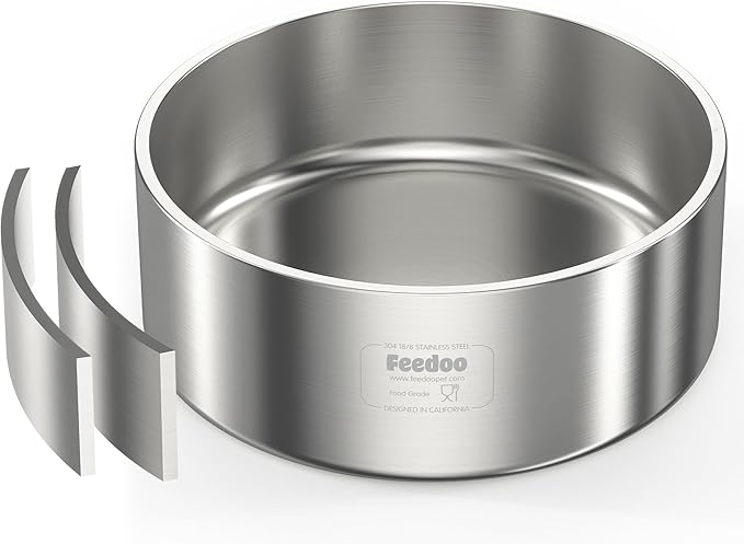 42oz Double Layer 304 Stainless Steel Dog Bowl - Insulated & Durable | Non-Slip Base | Easy to Clean | BPA-Free Safe Dog Food and Water Bowl