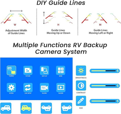 Dual Magnetic Solar Wireless Backup Camera for RV Truck Trailer – 7" 1080P Monitor with Recording, 1-Min Install, No Delay, Wide View, IR Night Vision, 4 Channels, Auto-Sleep Rechargeable