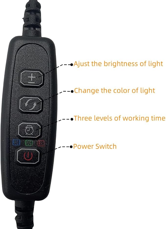 Aquarium Focus Light for Open Fish Tank Indoor LED Light Big Clip Lamp Adjustable Focus (White-Yellow with Timer)