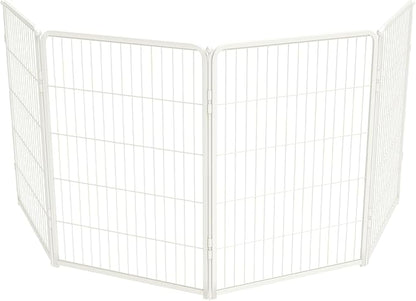 FXW Homeplus Unleashed Indoor Dog Playpen - Stress-Free and Safe Play, Heavy Duty 40 Inch 4 Wire Panels Dog Pen for Medium and Large Dogs, White│Patented