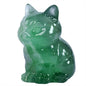 1.6 Inch Crystal Cat Statues, Fluorite Crystal Cat Figurines, Healing Crystal Kitty Figurine Decor, Cute Lucky Cat Statues for Gifts, Handcrafted Crystal Figurines for Home Ornaments