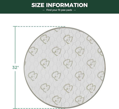 FXW Washable Pee Pads for Dogs, Puppy Pads with Super Absorbent, Specifically Designed for Whelping Box, 32" Round, Khaki, 2 Packs