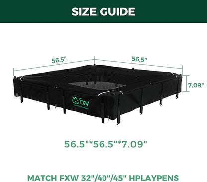 FXW Homeplus Unleashed Indoor Dog Playpen - Stress-Free and Safe Play, Heavy Duty 40 Inch 8 Wire Panels with Playpen Cover for Medium and Large Dogs, Black│Patented