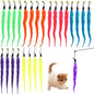 24 PCS Cat Worm Toy Refills Cat Wand Toy Replacement Interactive Wand Accessories Feather Worm Teaser Refills Attachment