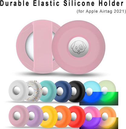for Airtag Holder for Dog Collar, Cibaabo Silicone Air Tag Case Cover Compatible with Apple Airtags for 0.8-1.2inch Cat Pet Collar Harness Loop