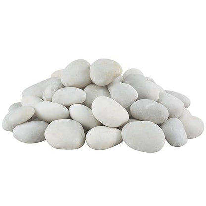 40lbs White River Rocks for Landscaping, 3-4 Inch Large Natural Unpolished Bulk Pebbles, Hand-Picked Premium Stones for Garden Design Fish Tank, Pathways and Backyard