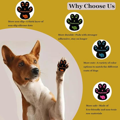 Dog Paw Pads Anti-Slip Grips,Dog Paw Protectors for Senior Dogs on Hot Pavement,Provides Traction to Keep Them from Slipping on Smooth Floors 20 sets-80 Pads Black XXXL