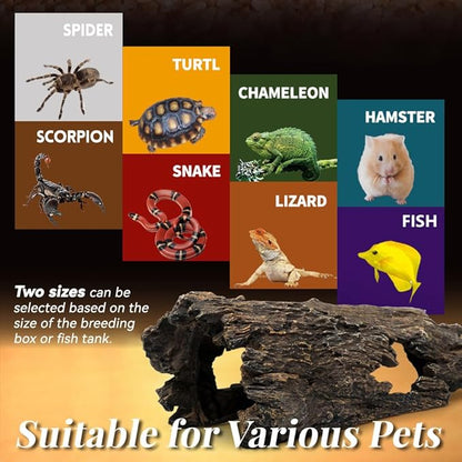 Fish Tank Decorations - Large Aquarium Decorations Air Bubbler Tree Fish House for Betta Hideout Caves Buddha Decor Temple Ruins Arched Betta Fish Accessories Reptile House Shelter Decor (Wood A-M)