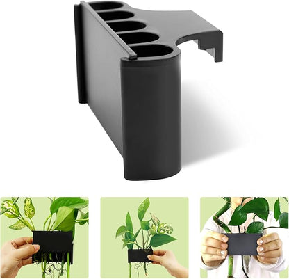 Aquarium Plant Holder for Rimmed Tank, Aquarium Hanging Plant Holder, Plastic Aquatic Plant Pot with 5 Hole, Fish Tank Decorations for Aquatic Plants, 0.5 inch