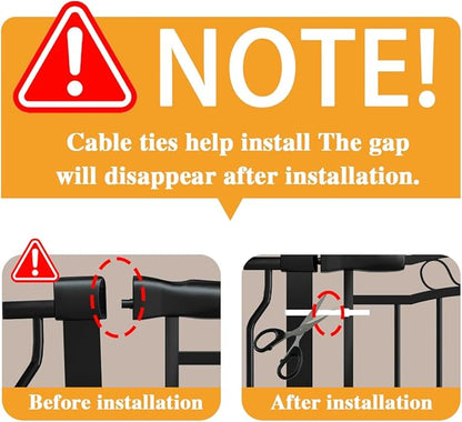 62.5"-71.6" Extra Wide Baby Gate for Doorways No Drill, Pressure Mounted Dog Gate Indoor, Walk Thru Pet Gate for Cat Dog Child,Pet Gates for The House Doorway Black