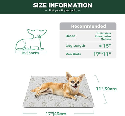 FXW Washable Pee Pads for Dogs, Puppy Pads with Super Absorbent, Specifically Designed for 18inch Cages, 17" × 11" Rectangle, Khaki, 2 Packs