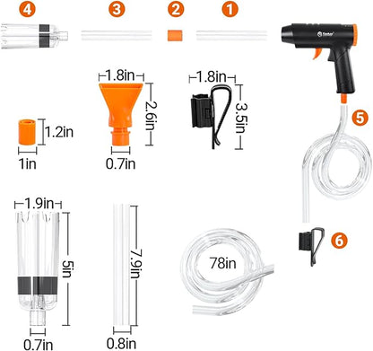 132GPH Manual Aquarium Gravel Cleaner, Fish Tank Siphon Vacuum Cleaner with Adjustable Water Flow for Cleaning Dirt, Water Change & Wash Sand Aquarium Cleaning Tools