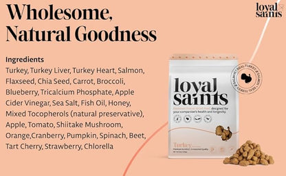 Freeze Dried Raw Dog Food - Premium Turkey and Salmon Flavor with High Protein and Grain Free Dog Food for All Breeds and Picky Eaters - Versatile as Meal Topper, Snack, and Treats, 14 Oz