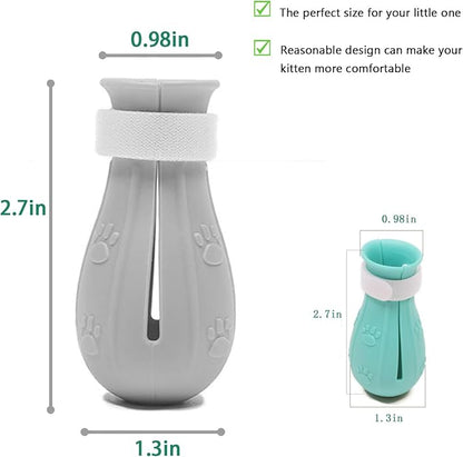 Anti-Scratch Silicone cat Shoes,Cat Claw Covers,Adjustable Multifunctional Anti-Bite Shower net Bag，Cat Grooming Mesh Bag,Cat Bathing Bag(Grey-2)