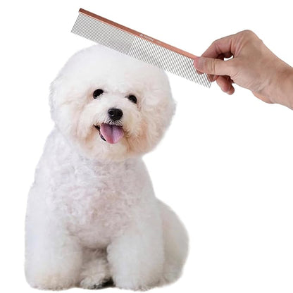 2-in-1 Greyhound Comb for Dogs, Meler Greyhound Comb (Half Curved/Coarse), 86 Stainless Steel Pins Dog Comb, Aluminum 24.5cm Handle, Lightweight, Remove Dogs’ Eye Debris, Fur Tangle Free