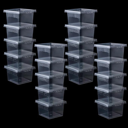 20 Pcs Spider Terrariums Breeding Box Hatching Container Acrylic Feeding Box for Small Reptile Scorpion Centipede Insect (Small Size)