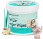 Ear Cleaner Finger Wipes for Dog & Cat [Finger Casing Design][Pet Ear Wipes with Tweezers] for Controlling Ear Infections and Ear Odor Reduce ear wax buildup Natural Ingredients Dog Ear Wipes