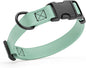 Dogline Biothane Waterproof Dog Collar with Quick Release Buckle Strong Coated Nylon Webbing with Odor- Proof for Easy Care Easy to Clean Fits Small Medium Large Dogs, Sage Green 3/4" W 12-19" L