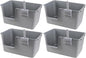 4 Packs Large Cat Litter Box with High Sides, Grey Open Top Cat Litter Basin