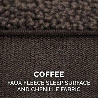 Furhaven Orthopedic Dog Bed for Large Dogs w/ Removable Bolsters & Washable Cover, For Dogs Up to 95 lbs - Plush & Suede Sofa - Espresso, Jumbo/XL