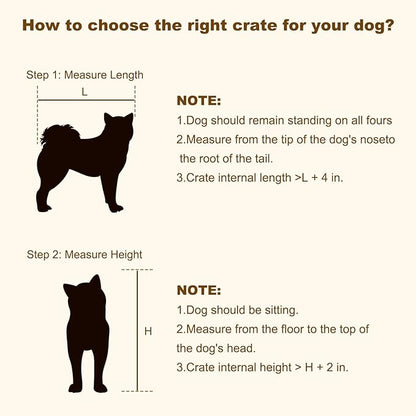 EasyCom Heavy Duty Dog Kennel Indoor with Name Tag, 41" Dog Crate Furniture for Medium Dogs, Double-Doors Sturdy Metal Dog Cage for Anxiety Dog, Decorate House as TV Stand, End Table, Bedside Table