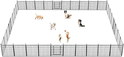 Dog Playpen 32 inch 36 Panels Indoor Outdoor Dog Pen for Medium/Small Dogs Heavy Duty Metal Dog Fence Outdoor for Yard, Puppy Playpen with Door Portable Pet Fence for RV Camping Yard