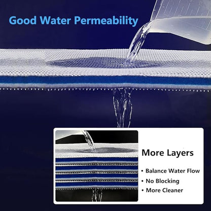 Aquarium Filter Media, Newly Premium 8-Layer Filter Pads for Aquarium, Fish Tank Sponge Pad Foam Filter Accessories for Pond (11.8“x7.8”x0.78“，1pack)