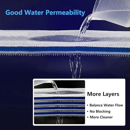 Aquarium Filter Media, Newly Premium 8-Layer Filter Pads for Aquarium, Fish Tank Sponge Pad Foam Filter Accessories for Pond (15.7"x11.8"x0.78“,2pack)