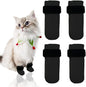 4 PCS Cat Mittens to Prevent Scratching,Mesh Breathable Cat Shoes,Adjustable Cats Anti Scratch Gloves,Suitable for Cats When Bathing and Nail Trimming(M,Black)