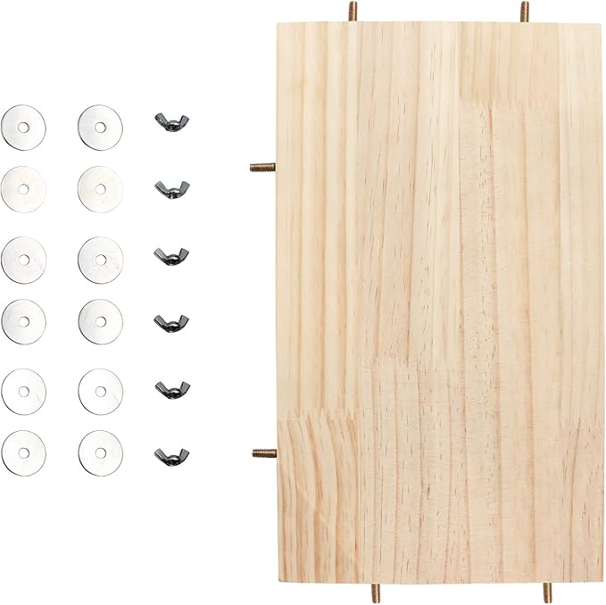 21.7 × 13.8 Inches Large Bird Perch Stand Platform, Natural Wooden Small Animals Cage Accessories, Rectangle Stand Perch Shelf for Parrot Parakeet Cockatiel Rat Hamster Guinea Pig Conure Chinchillas