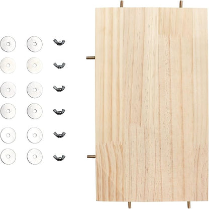 21.7 × 13.8 Inches Large Bird Perch Stand Platform, Natural Wooden Small Animals Cage Accessories, Rectangle Stand Perch Shelf for Parrot Parakeet Cockatiel Rat Hamster Guinea Pig Conure Chinchillas