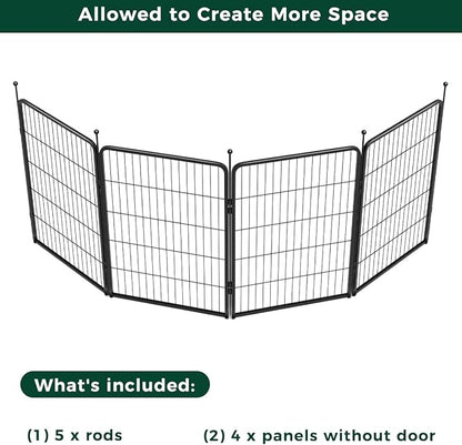 FXW Rollick Unleashed Dog Playpen for Indoor, Yard, RV Camping, 40 inch 4 Panels for Medium and Large Dogs, Black│Patented