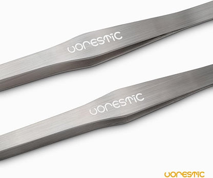 2 Pcs 15 Inch Tweezers, Heavy Duty Reptile Feeding Tongs, Aquarium Tongs, Reptile Tweezers Feeding, Reptile Tongs, Straight and Curved Long Tweezers for Aquarium and Terrarium