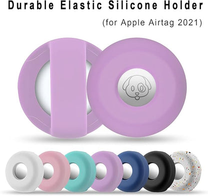 Airtag Holder for Dog Collar, Cibaabo Silicone Air Tag Case Cover Compatible with Apple Airtags for 0.8-1.2inch Cat Pet Collar Harness Loop