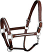 Exion Leather Horse Halter with Padding & Clincher Studs – Adjustable Quick‑Release Crownpiece Halter for Horses – Vegetable‑Tanned Leather in Black & Brown – Cob, Full & Oversize