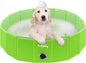 Furrybaby Dog Pool, Kiddie Pool with Hard Plate Collapsible Pet Bath Foldable Swimming Pet Pool Portable Green 32''