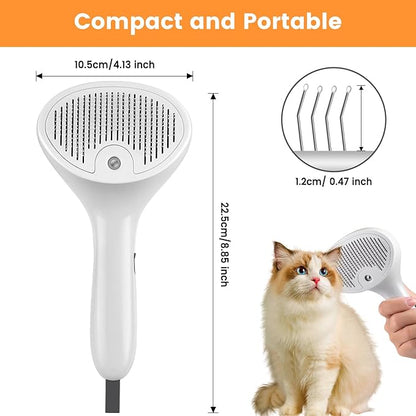 3 in 1 Cat Steam Brush for Cats & Dogs, Pet Spray Hair Removal Comb for Shedding & Grooming, Rechargeable Water Brush for Long & Short Haired Pets with Release Button(White)