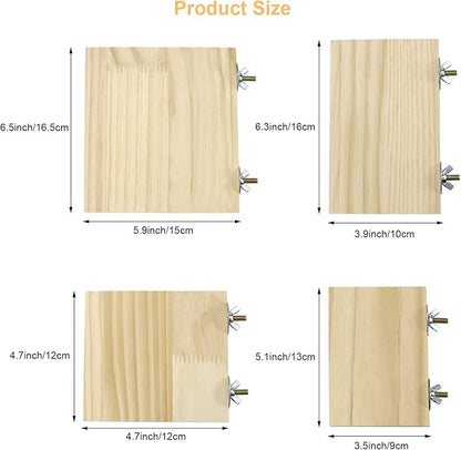 2pcs Bird Perch platform flat Stand Beak Paw Grinding wood for Parrot Parakeet Cockatiel Lovebird Conure Finch Budgie